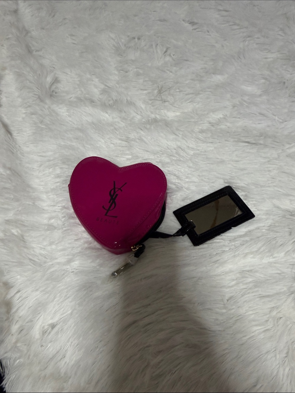 Yves Saint Laurent Heart-Shaped Hot Pink Beauty Pouch